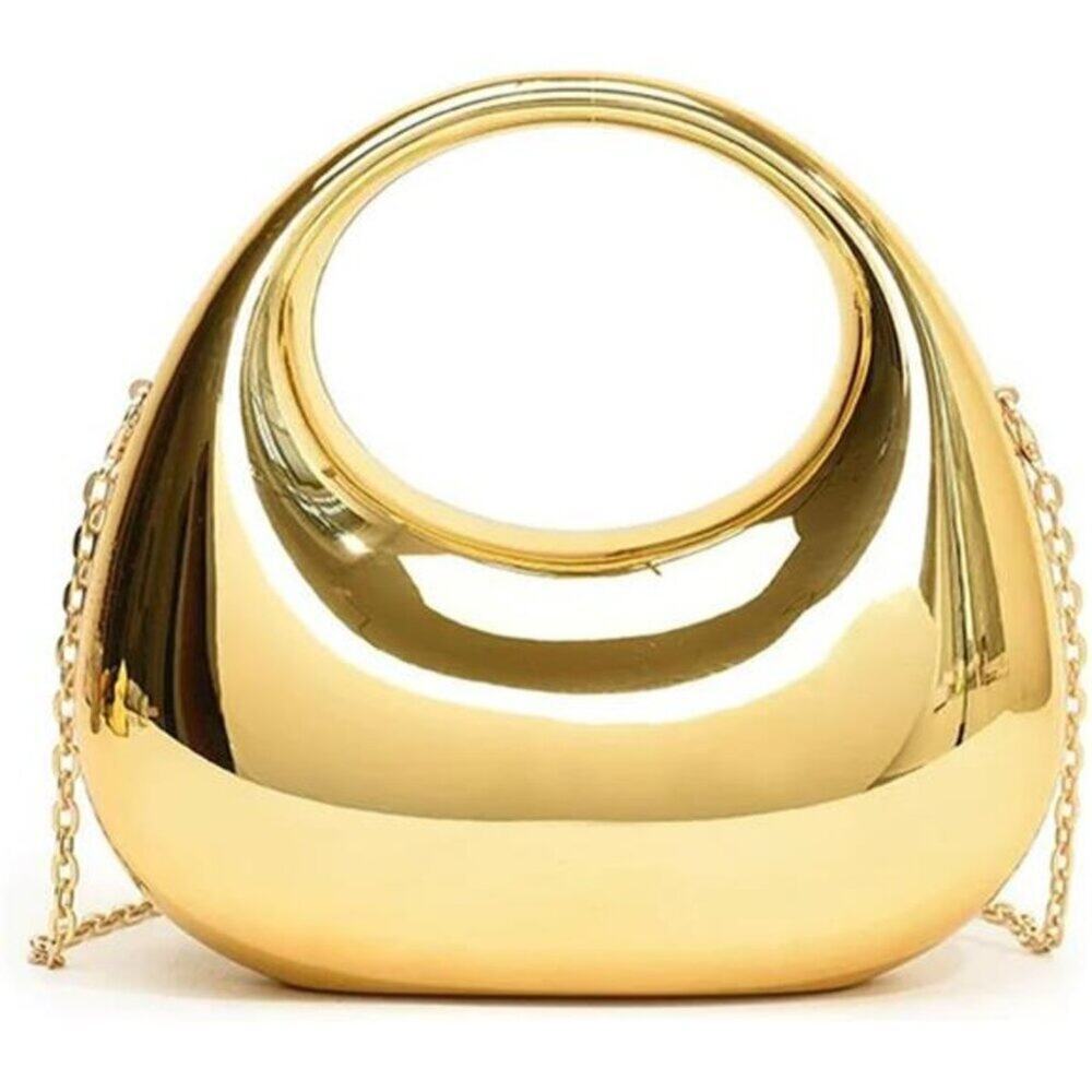 Acrylic Evening Clutch Purse Gold Metallic Purse Evening Handbags fashion Moon